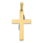 14K Two-Tone Hollow Cross with Drape Charm - Image 4
