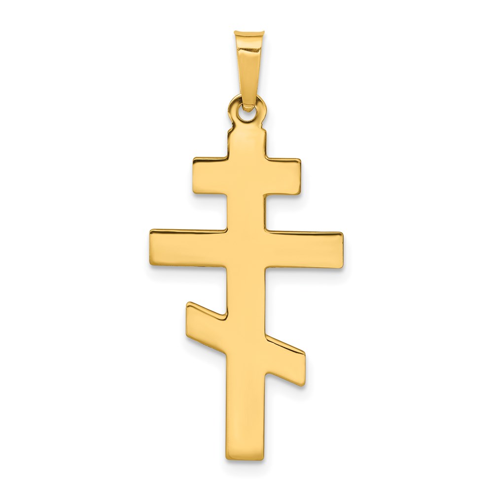 XR576.jpg 14k Polished Eastern Orthodox Cross Charm - Image 1