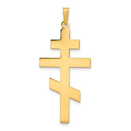 14k Polished Eastern Orthodox Cross Pendant