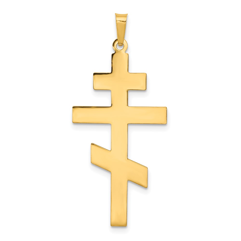 XR577.jpg 14k Polished Eastern Orthodox Cross Pendant - Image 1