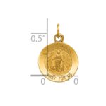 14k Polished and Satin Solid Saint Martha Medal Round Pendant - Image 3