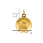 14k Polished and Satin Solid Saint Peter Medal Round Charm - Image 3