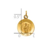 14k Polished and Satin Solid Saint Patrick Medal Round Charm - Image 3