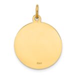 14k Polished and Satin Solid Our Lady of Mt. Carmel Medal Round Charm - Image 4