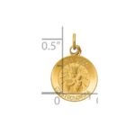 14k Polished and Satin Solid Matka Boska Czestochowska Medal Reversible Round Pendant - Image 3