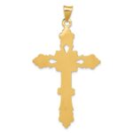 14K Polished Fleur de Lis Cross Pendant - Image 4