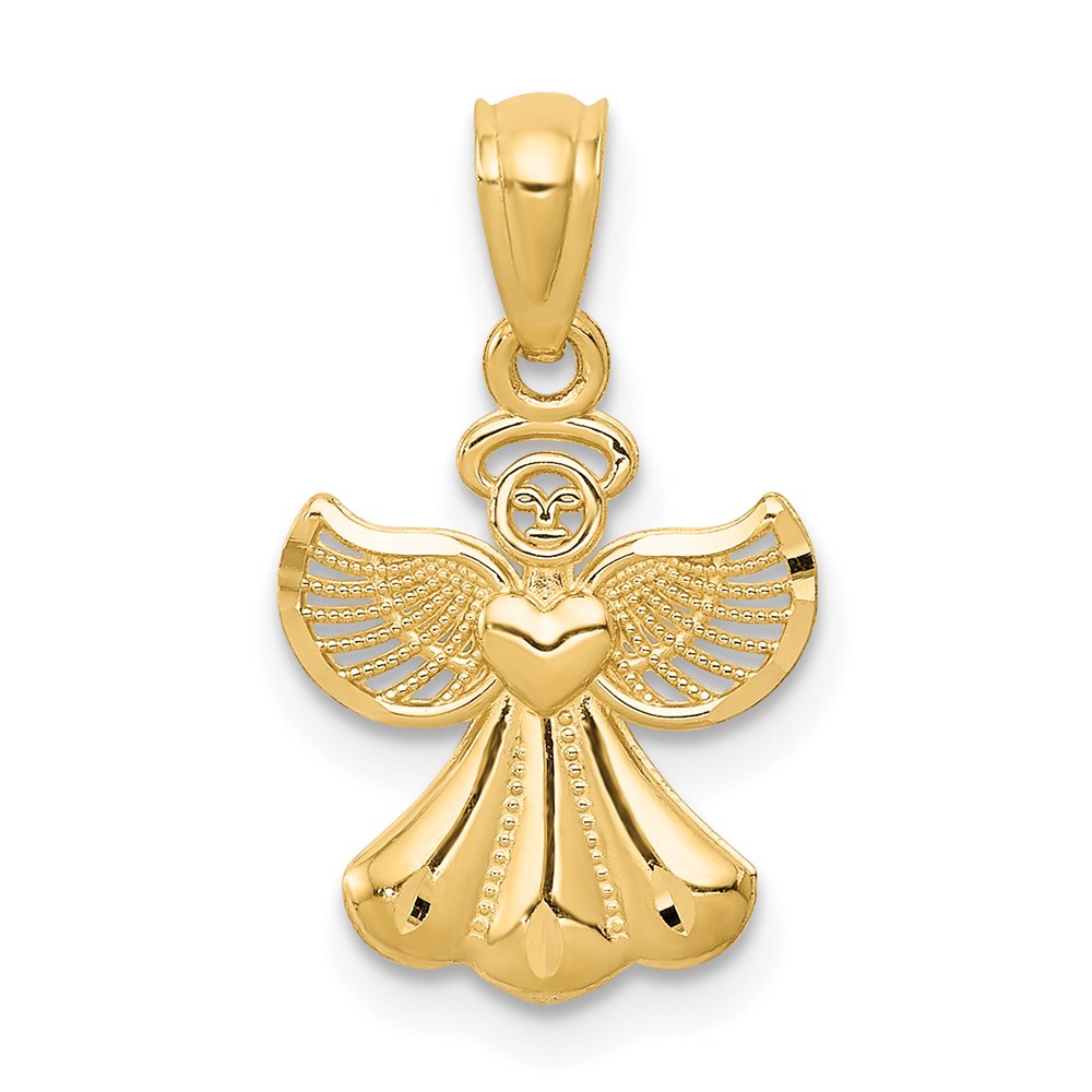 XR918.jpg 14k Polished Angel with Heart Pendant - Image 1