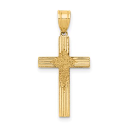 14K Laser Designed Cross Pendant