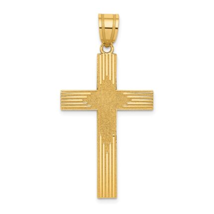 14K Laser Designed Cross Pendant