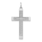 14K White Gold Laser Designed Cross Pendant