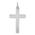 14K White Gold Laser Designed Cross Pendant - Image 4