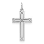 14K White Gold Laser Designed Cross Charm