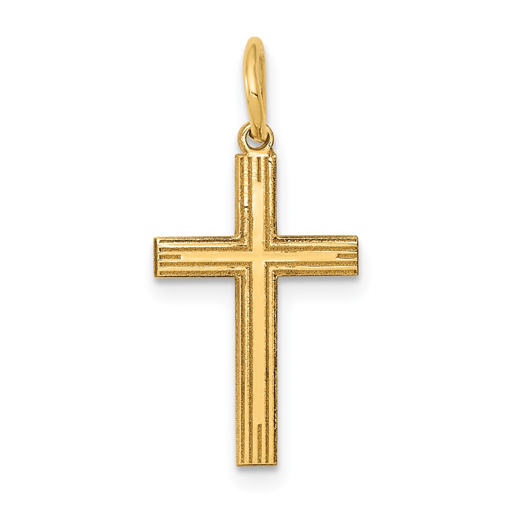 XR992.jpg 14K Laser Designed Cross Charm - Image 1