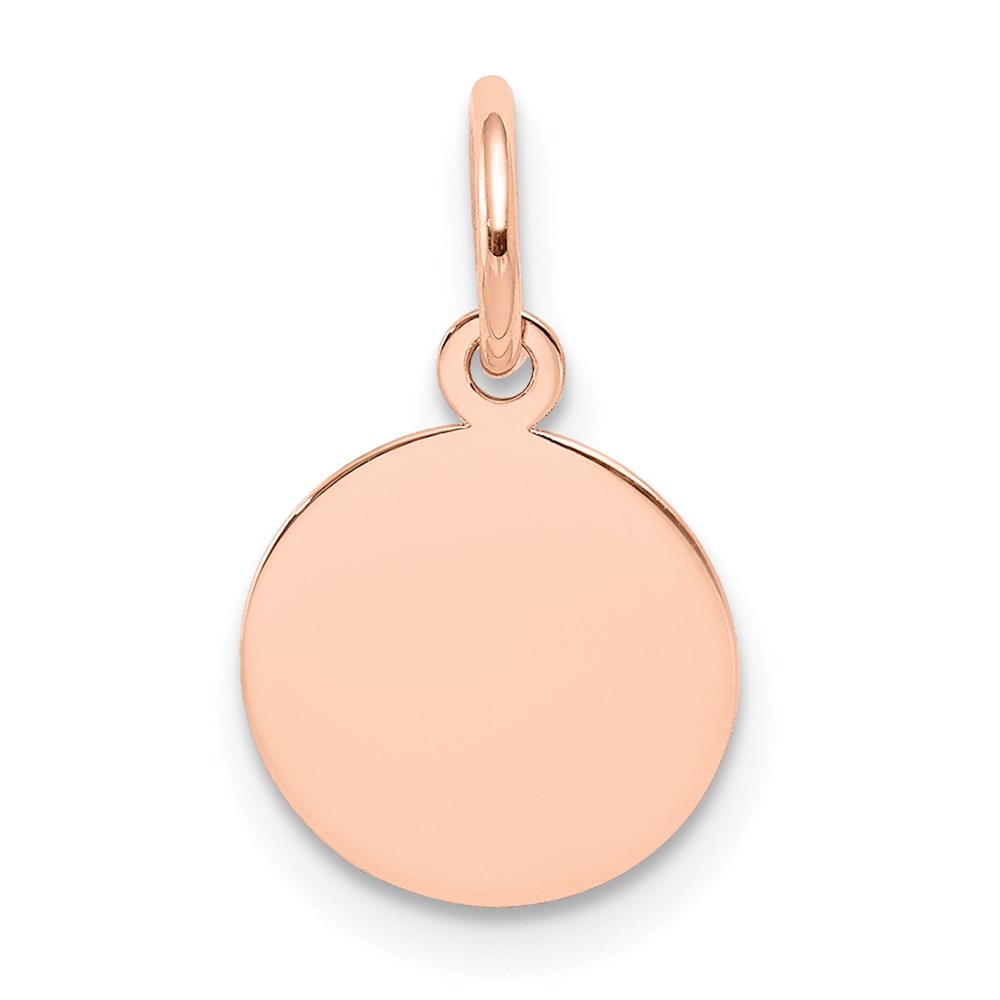XRM134_18-1.jpg 14k Rose Gold Plain .011 Gauge Round Engraveable 10mm Disc Charm - Image 1