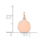 14k Rose Gold Plain .013 Gauge Round Engraveable 10mm Disc Charm - Image 4