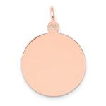 14k Rose Gold Plain .011 Gauge Round Engravable 18mm Disc Charm