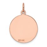 14k Rose Gold Plain .011 Gauge Round Engravable 18mm Disc Charm - Image 3