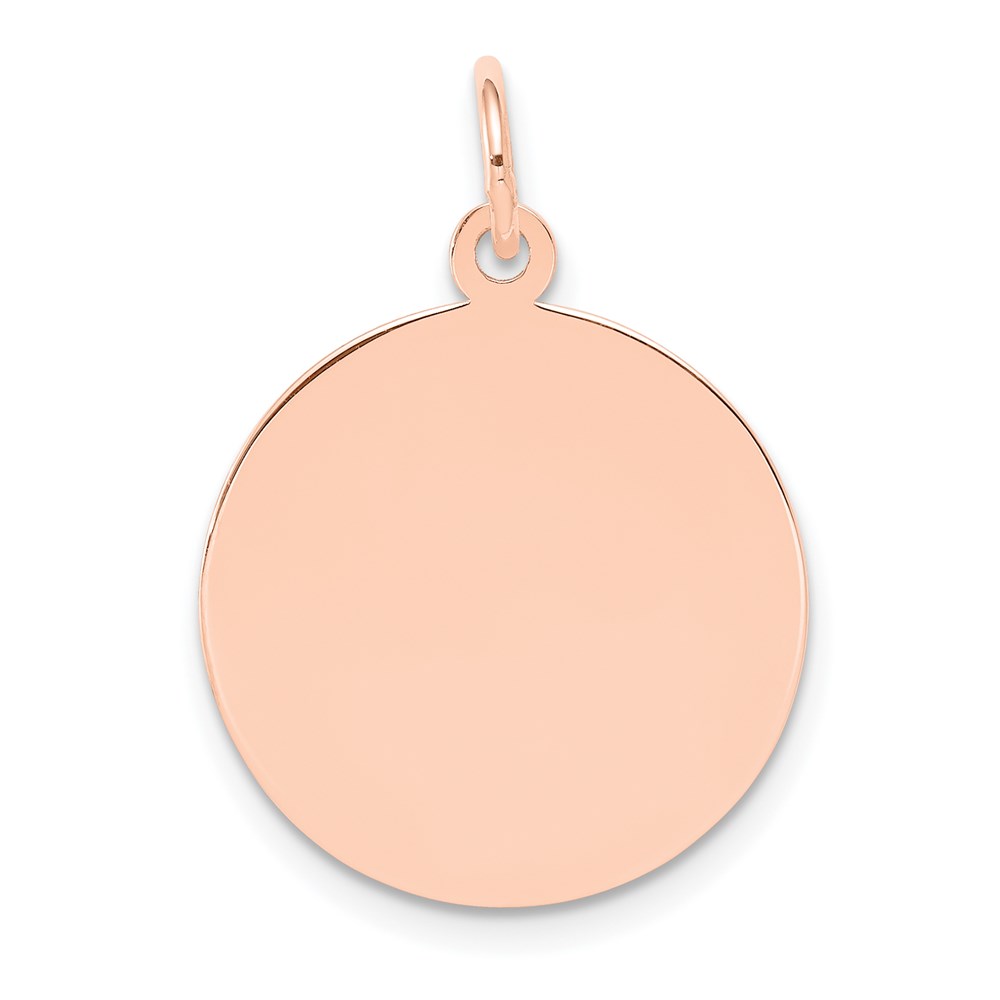 XRM136_18-5.jpg 14k Rose Gold Plain .018 Gauge Round Engravable 18mm Disc Charm - Image 1
