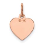 14k Rose Gold Plain .013 Gauge Engraveable Heart 11x9mm Disc Charm - Image 3
