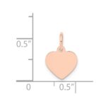 14k Rose Gold Plain .011 Gauge Engraveable Heart 11x9mm Disc Charm - Image 4