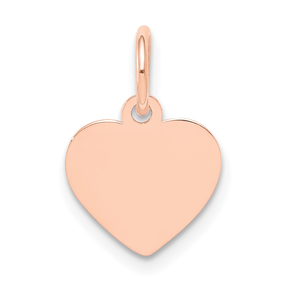 XRM193_18.jpg 14k Rose Gold Plain .011 Gauge Engraveable Heart 11x9mm Disc Charm - Image 1