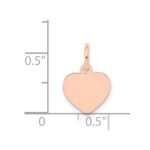 14k Rose Gold Plain .013 Gauge Engraveable Heart 12x10mm Disc Charm - Image 4