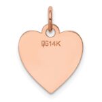 14k Rose Gold Plain .011 Gauge Engraveable Heart 15x14mm Disc Charm - Image 3