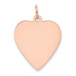 14k Rose Gold Plain .018 Gauge Engraveable Heart 24x21mm Disc Charm