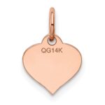 14k Rose Gold Plain .018 Gauge Engravable Heart 10mm Disc Charm - Image 3