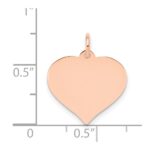 14k Rose Gold Plain .013 Gauge Engravable Heart 16x17mm Disc Charm - Image 4
