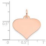 14k Rose Gold Plain .018 Gauge Engraveable Heart 18x19mm Disc Charm - Image 3