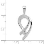 14k White Gold Complete 1/4 carat AA Diamond Slide Fits up to 2mm Regular/6mm Fancy or Reversible Omega - Image 3