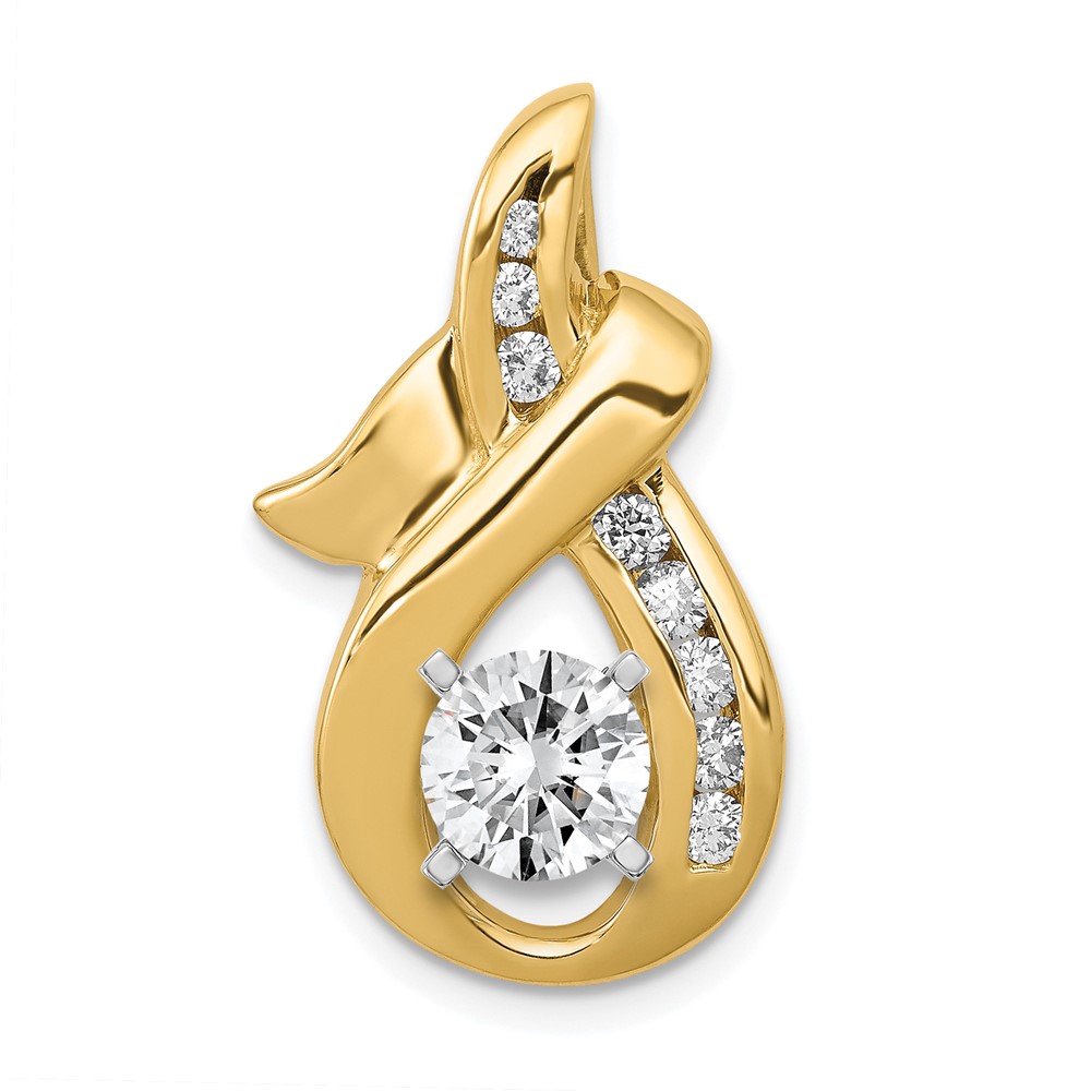 XS539AA.jpg 14k Peg-set A Diamond Semi-Mount Slide Fits up to 6mm Regular/8mm Fancy or Reversible Omega - Image 1