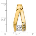 14k Two-tone Peg-Set AA Diamond Semi-Mount Slide Fits up to 6mm Regular/8mm Fancy or Reversible Omega - Image 4