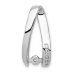 14k White Gold Peg-Set AA Diamond Semi-Mount Slide Fits up to 4mm Regular/6mm Fancy or Reversible Omega - Image 3