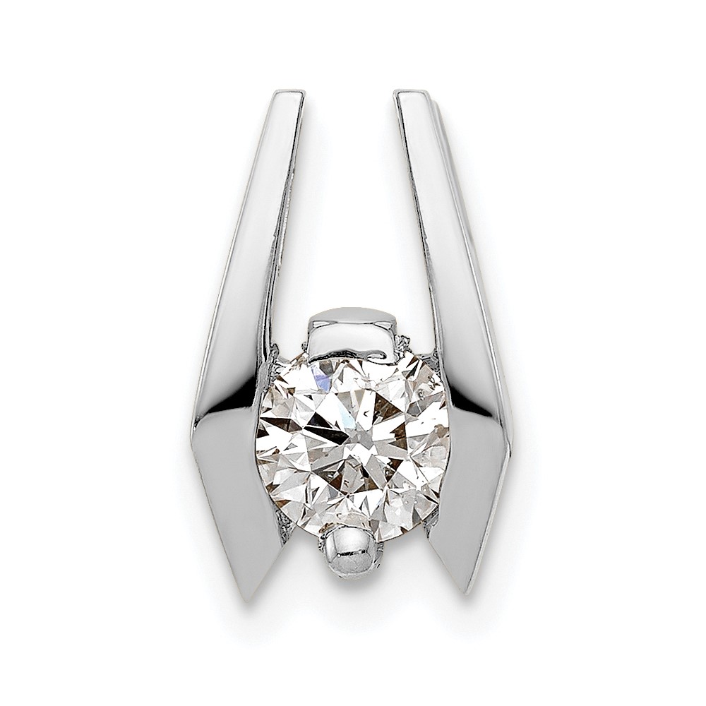 XS655AA.jpg 14k White Gold Complete AA 5.25mm Diamond Slide Fits up to 3mm Fancy or Reversible Omega Only - Image 1