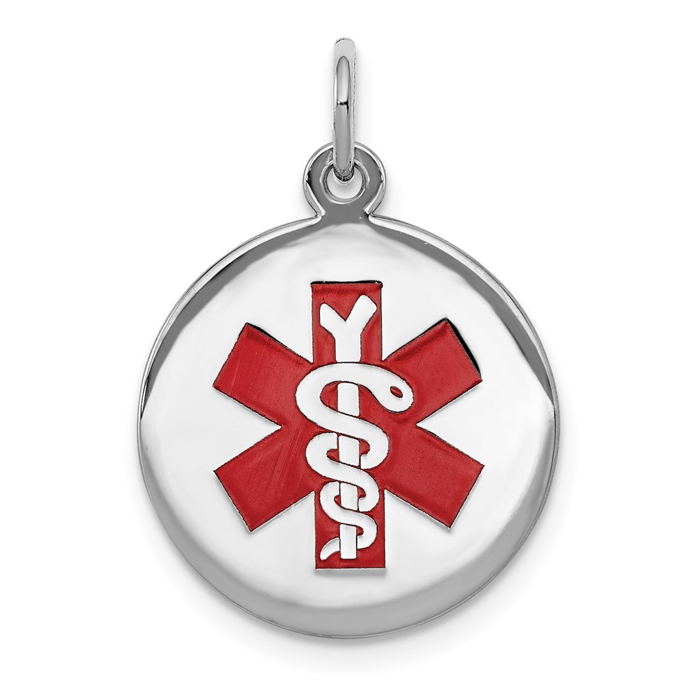 XSM77.jpg Sterling Silver Rhodium-plated Medical Jewelry Pendant - Image 1