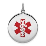 Sterling Silver Rhodium-plated Medical Jewelry Pendant