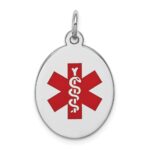 Sterling Silver Rhodium-plated Medical Jewelry Pendant