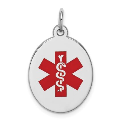 Sterling Silver Rhodium-plated Medical Jewelry Pendant