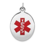 Sterling Silver Rhodium-plated Medical Jewelry Pendant
