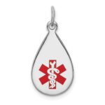 Sterling Silver Rhodium-plated Medical Jewelry Pendant