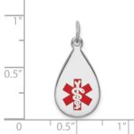 Sterling Silver Rhodium-plated Medical Jewelry Pendant - Image 4