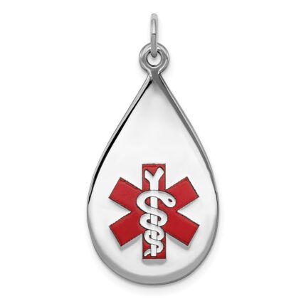 Sterling Silver Rhodium-plated Medical Jewelry Pendant
