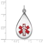Sterling Silver Rhodium-plated Medical Jewelry Pendant - Image 4