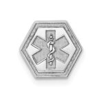 Sterling Silver Rhod-plt Non-enameled Attachable Emblem Medical Charm