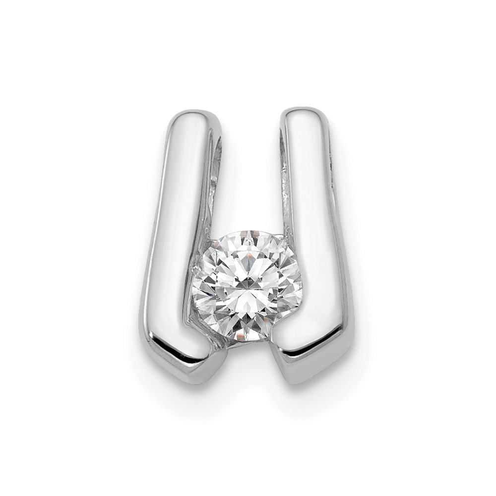 XSW64AA.jpg 14k White Gold Complete A 3.75mm Diamond Slide Fits up to 2mm Regular/3mm Fancy or Reversible Omega - Image 1