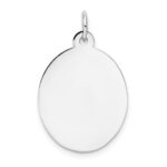 14k White Gold Plain .018 Gauge Oval Engravable 23x16mm Disc Charm