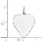 14k White Gold Plain .035 Gauge Engravable Heart 21x18mm Disc Charm - Image 2