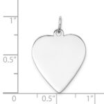 14k White Gold Plain .011 Gauge Engravable Heart 23x19mm Disc Charm - Image 3